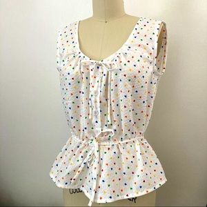 Vintage 80’s Rainbow Hearts Sleeveless Top